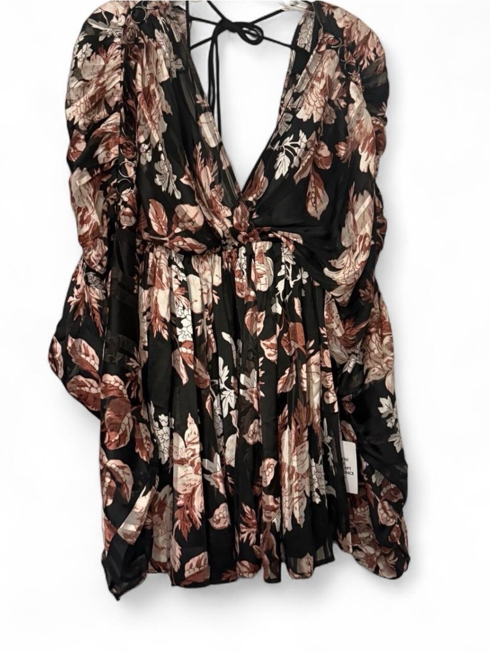 ASOS Floral Cutout Mini Dress Size 0 - Picture 2 of 5